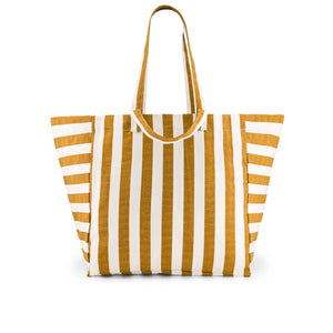 Elisa Tote Bag Ecru/Caramel Stripes