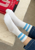 Load image into Gallery viewer, Her Socks Varsity Blue Stripe
