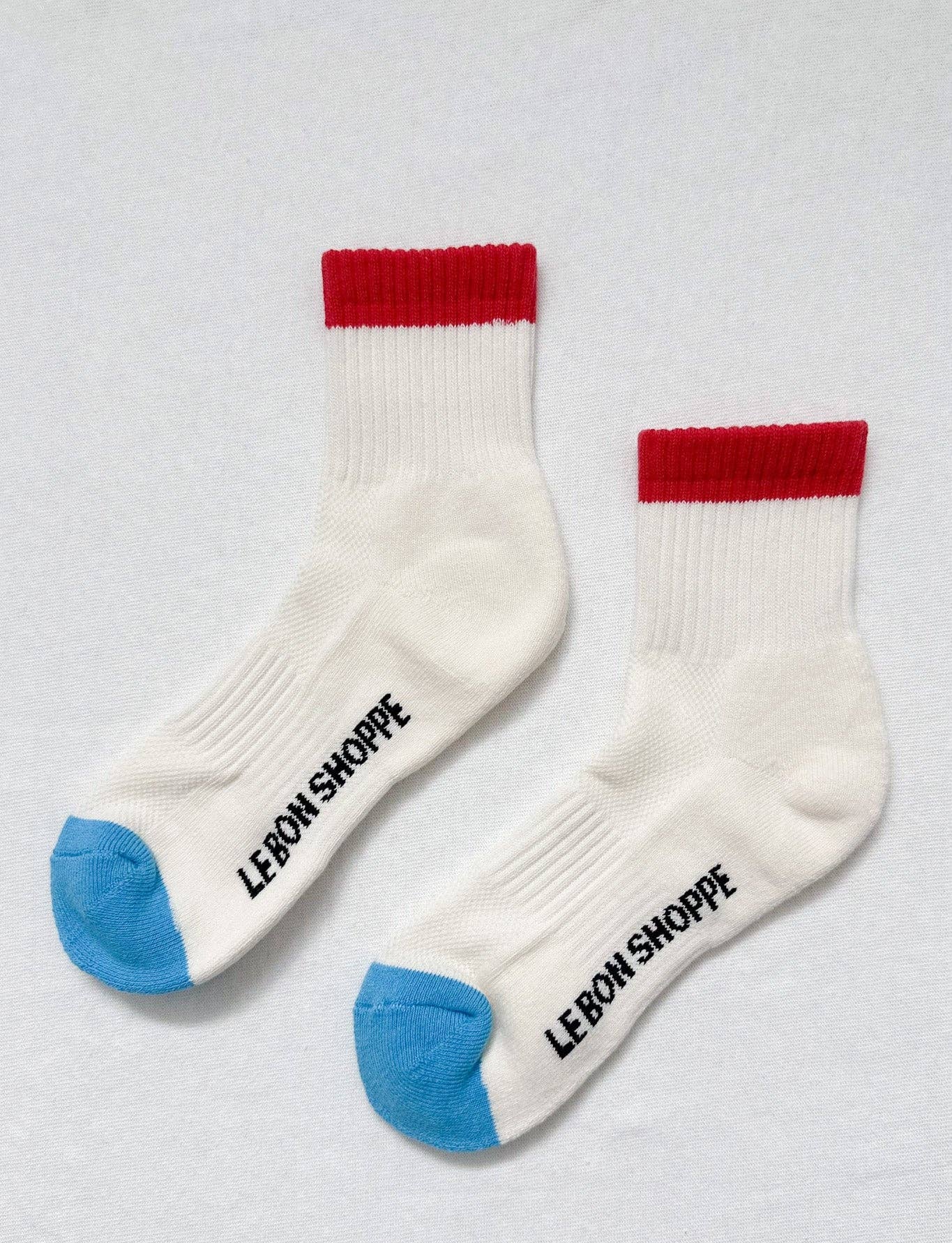 Colour Block Girlfriend Socks Blue Red