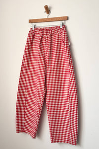 Red Gingham Arc Pants