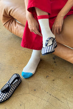 Load image into Gallery viewer, Colour Block Girlfriend Socks Blue Red
