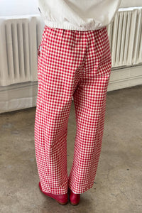 Red Gingham Arc Pants