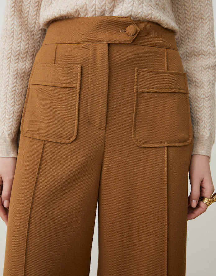 Cropped Camel Trousers