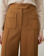 Load image into Gallery viewer, Cropped Camel Trousers
