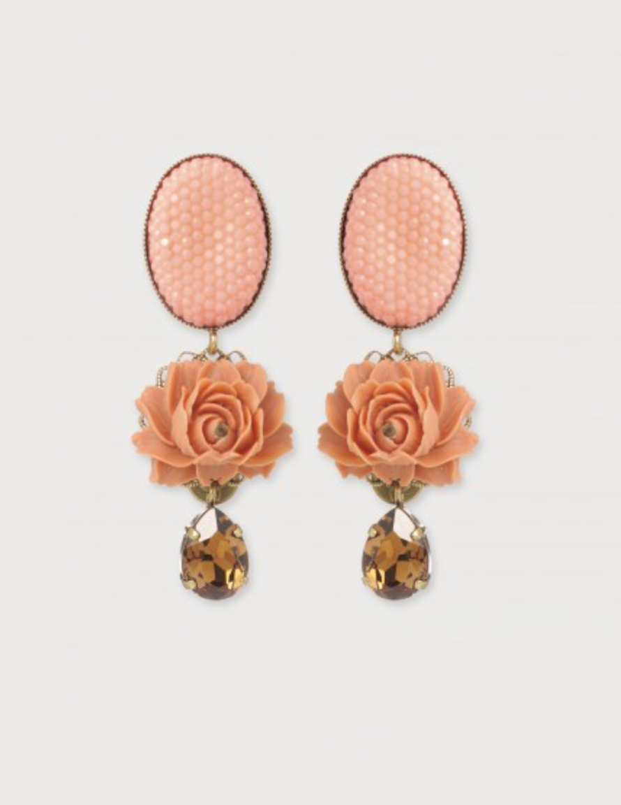 Diva Drop Amber Earrings