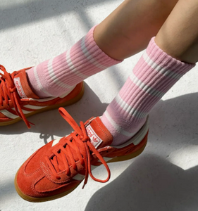 Pink Striped Boyfriend Socks