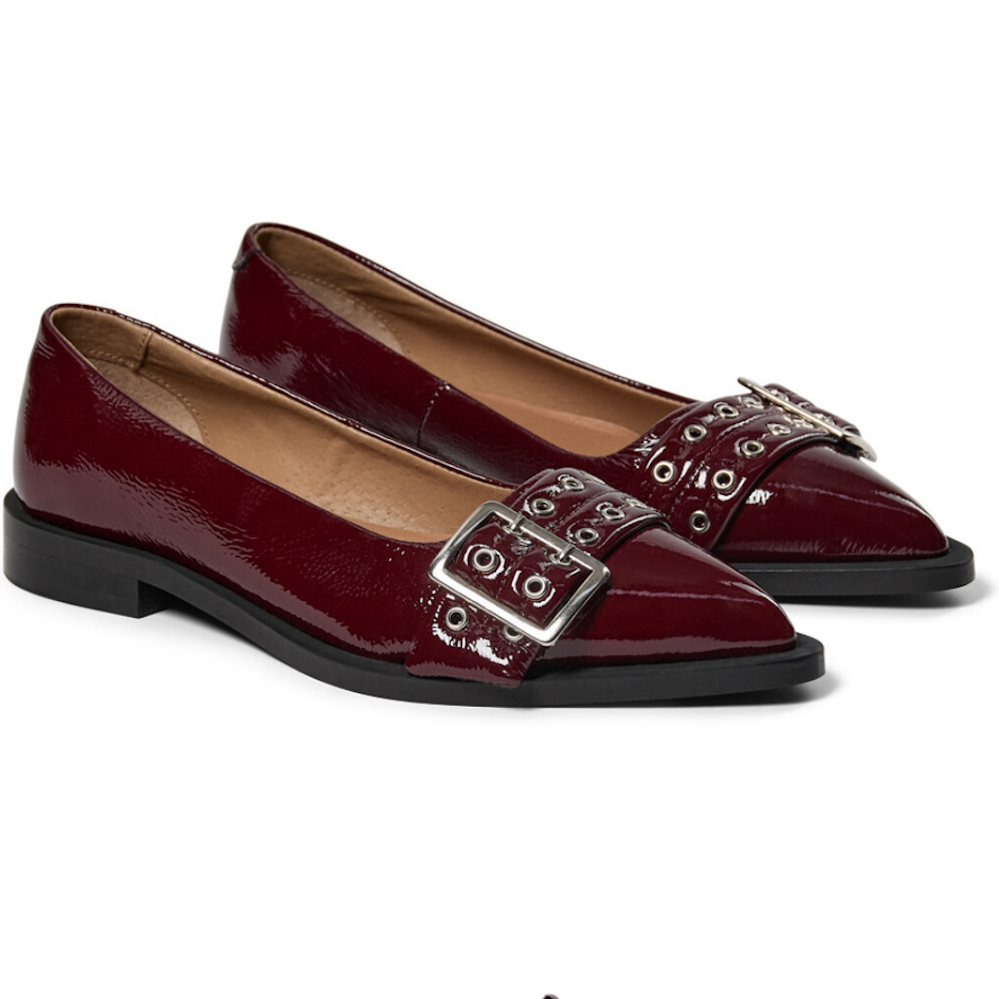 Damson Patent Ballerinas