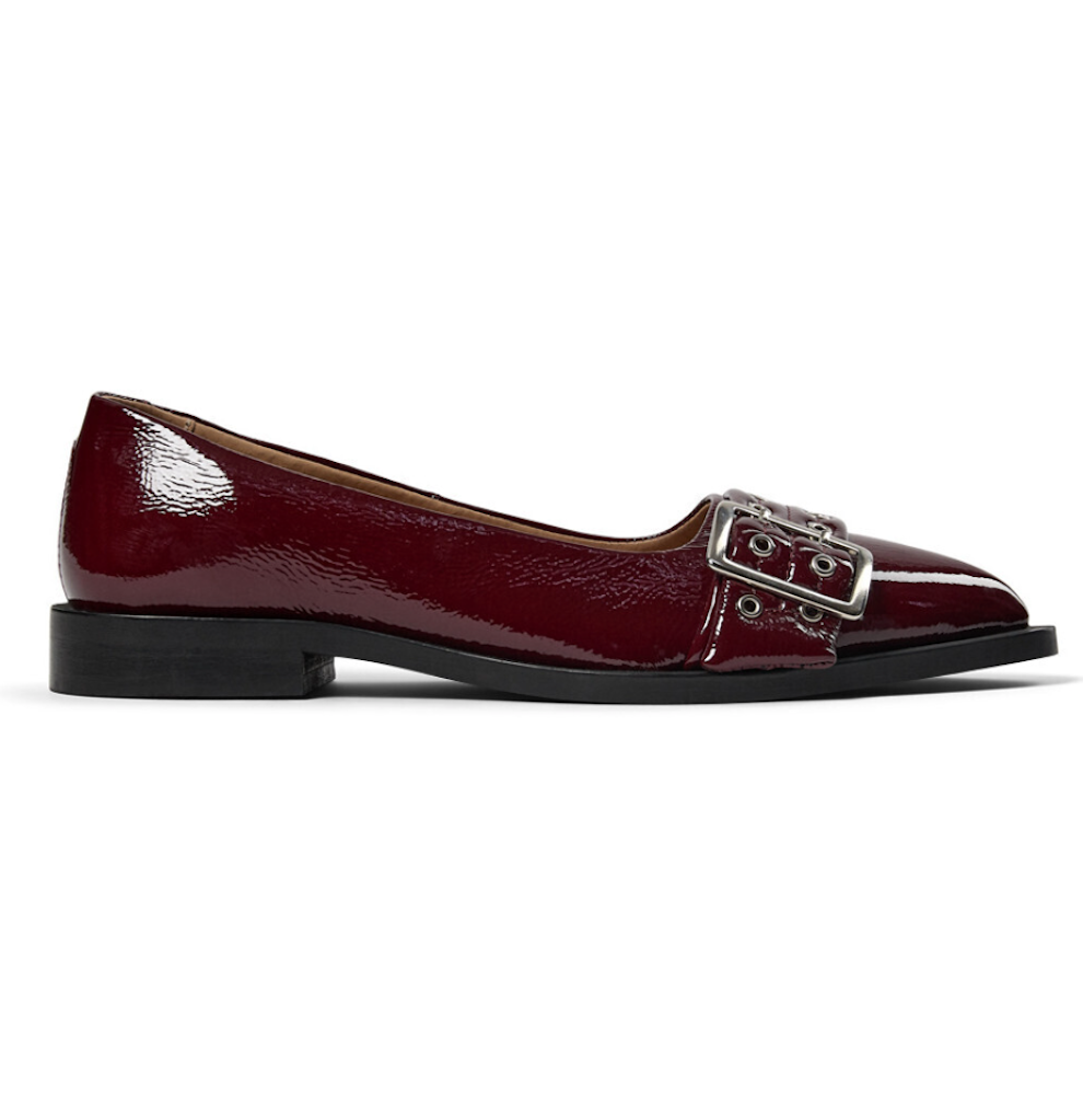 Damson Patent Ballerinas