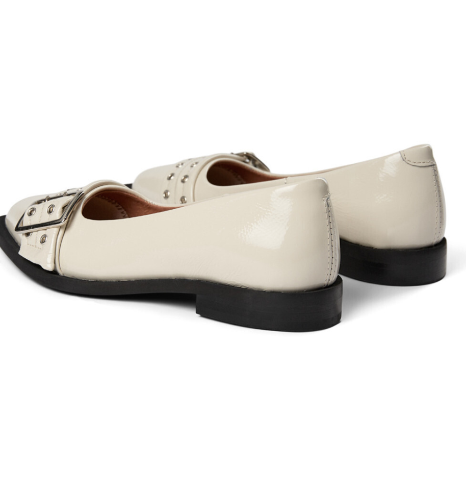 Cream Patent Ballerinas