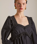 Load image into Gallery viewer, Edith Black Broderie Midi Dress
