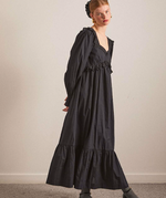 Load image into Gallery viewer, Edith Black Broderie Midi Dress
