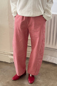 Red Gingham Arc Pants