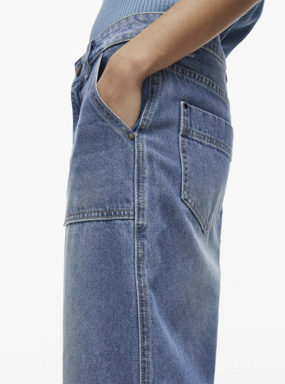 Wide Leg Mid Blue Jeans