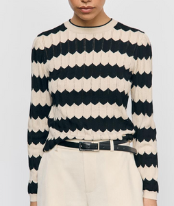 Striped Scallop Knit