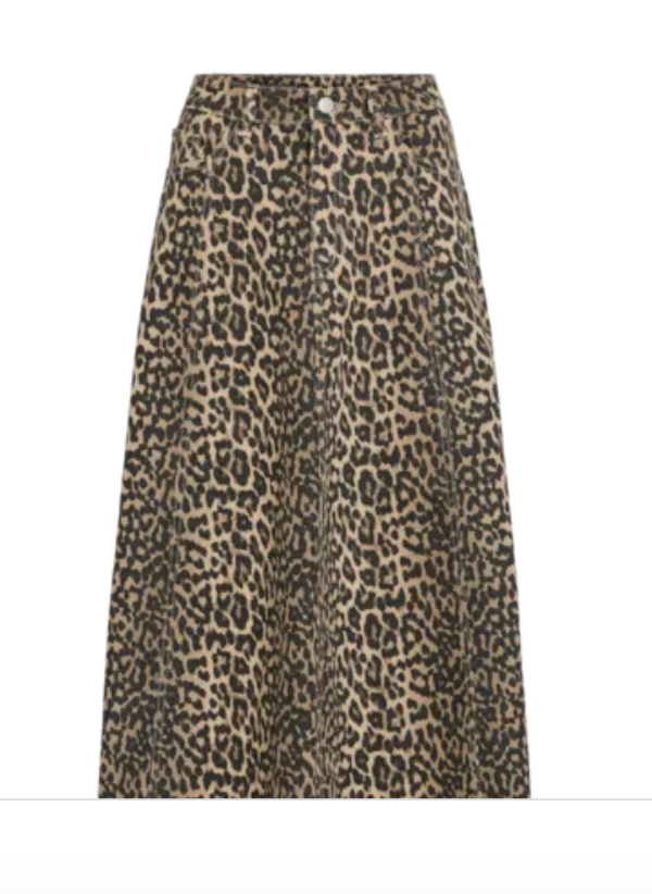 Leopard Print A Line Skirt