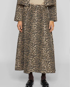 Leopard Print A Line Skirt