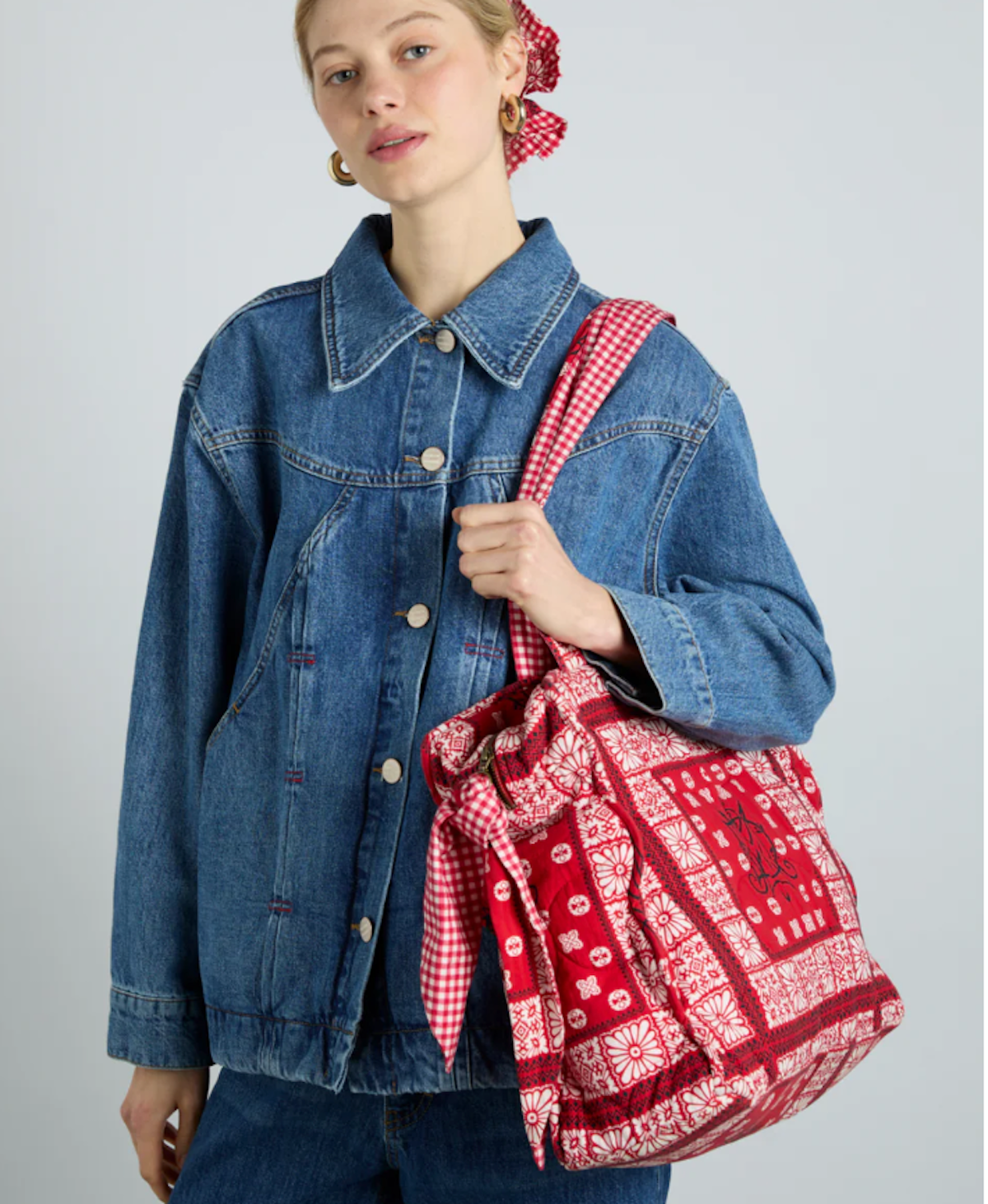 Red Quillted Tote