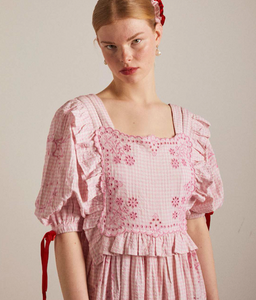 Rhea Pink Gingham Dress