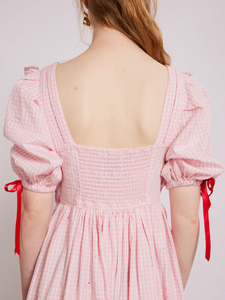 Rhea Pink Gingham Dress