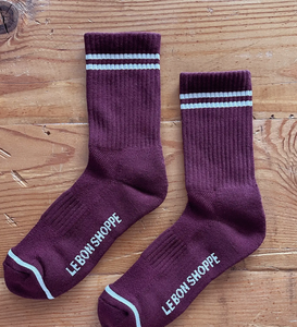 Boyfriend Socks Maroon